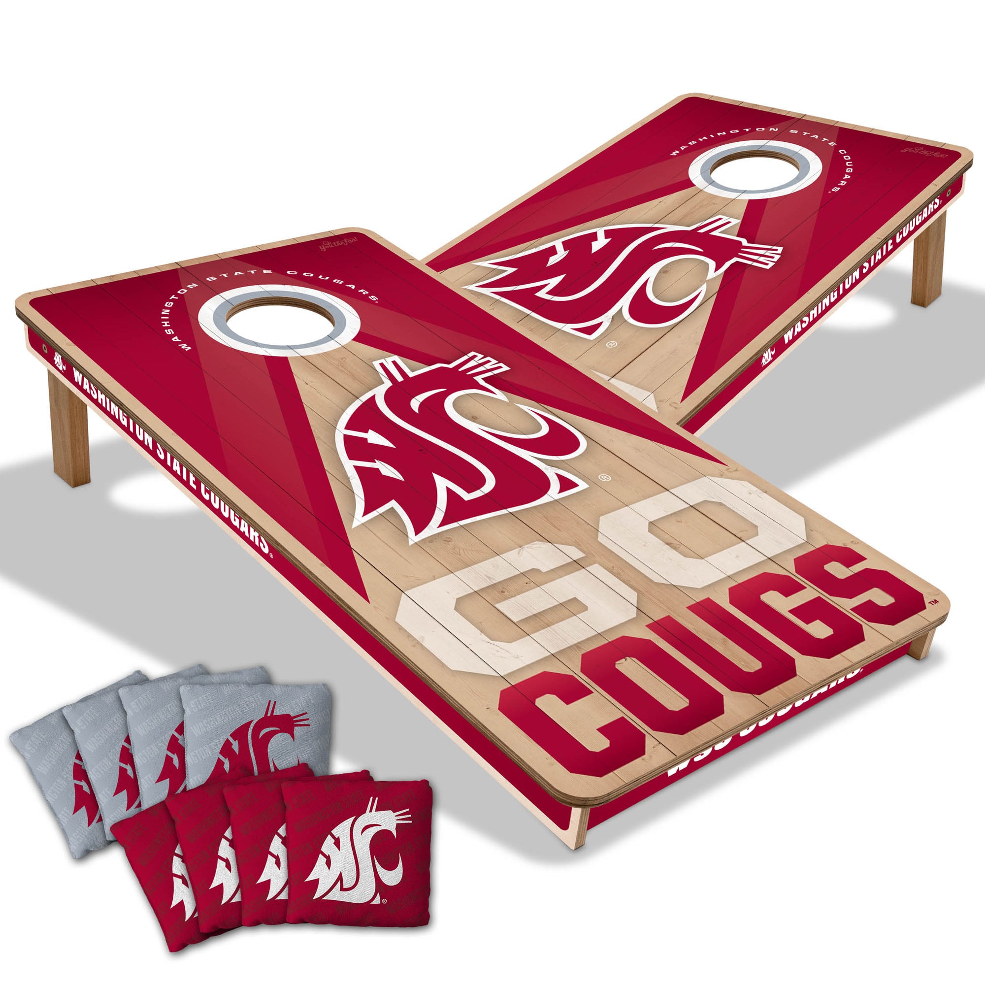 IDNA Washington State Cougars 2' x 4' Slogan Series Cornhole Game with Bags