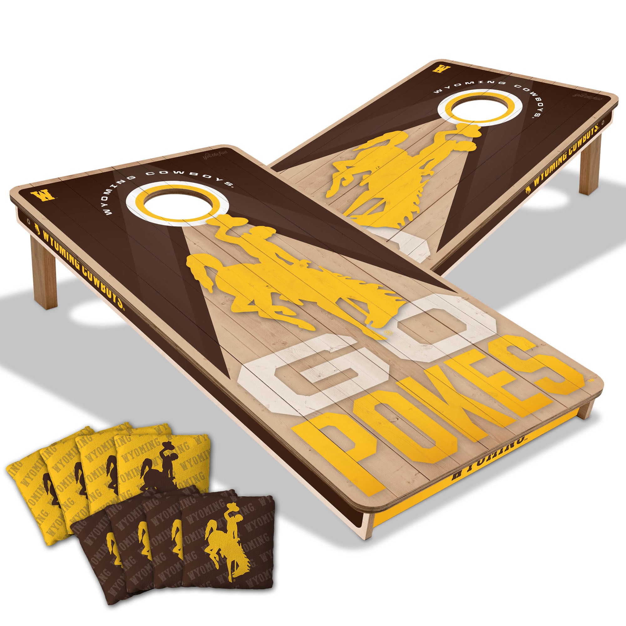 IDNA Wyoming Cowboys 2' x 4' Slogan Series Cornhole Game with Bags