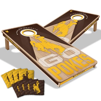 IDNA Wyoming Cowboys 2' x 4' Slogan Series Cornhole Game with Bags