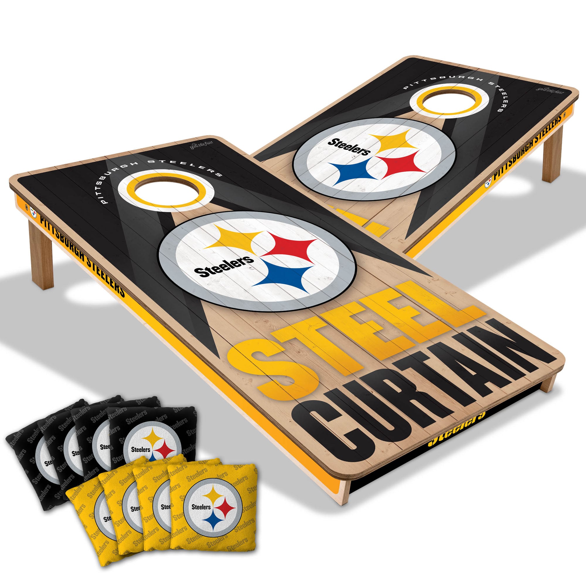 IDNA Pittsburgh Steelers 2' x 4' Slogan Series Cornhole Game with Bags