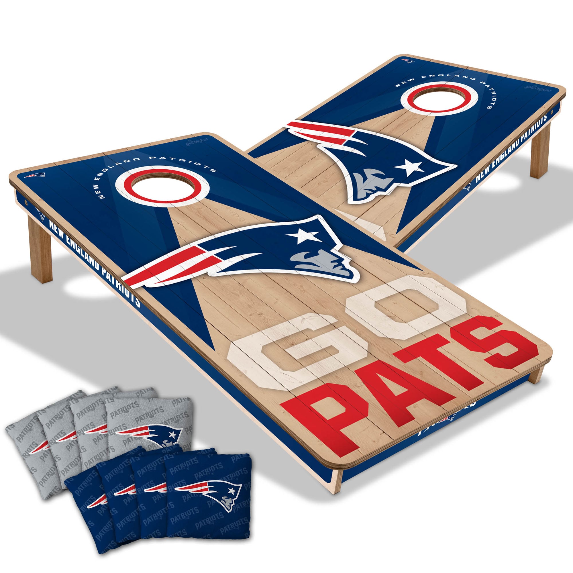 IDNA New England Patriots 2' x 4' Slogan Series Cornhole Game with Bags