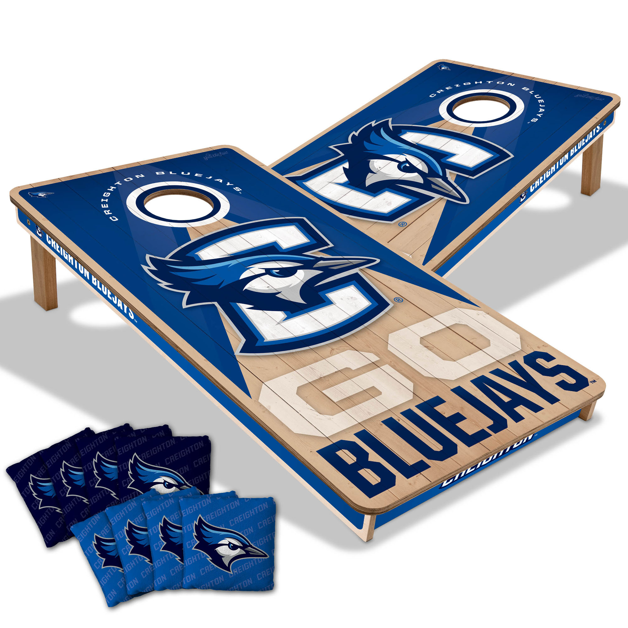 Fanpoint Creighton Bluejays 2' x 4' Slogan Series Cornhole Game with Bags