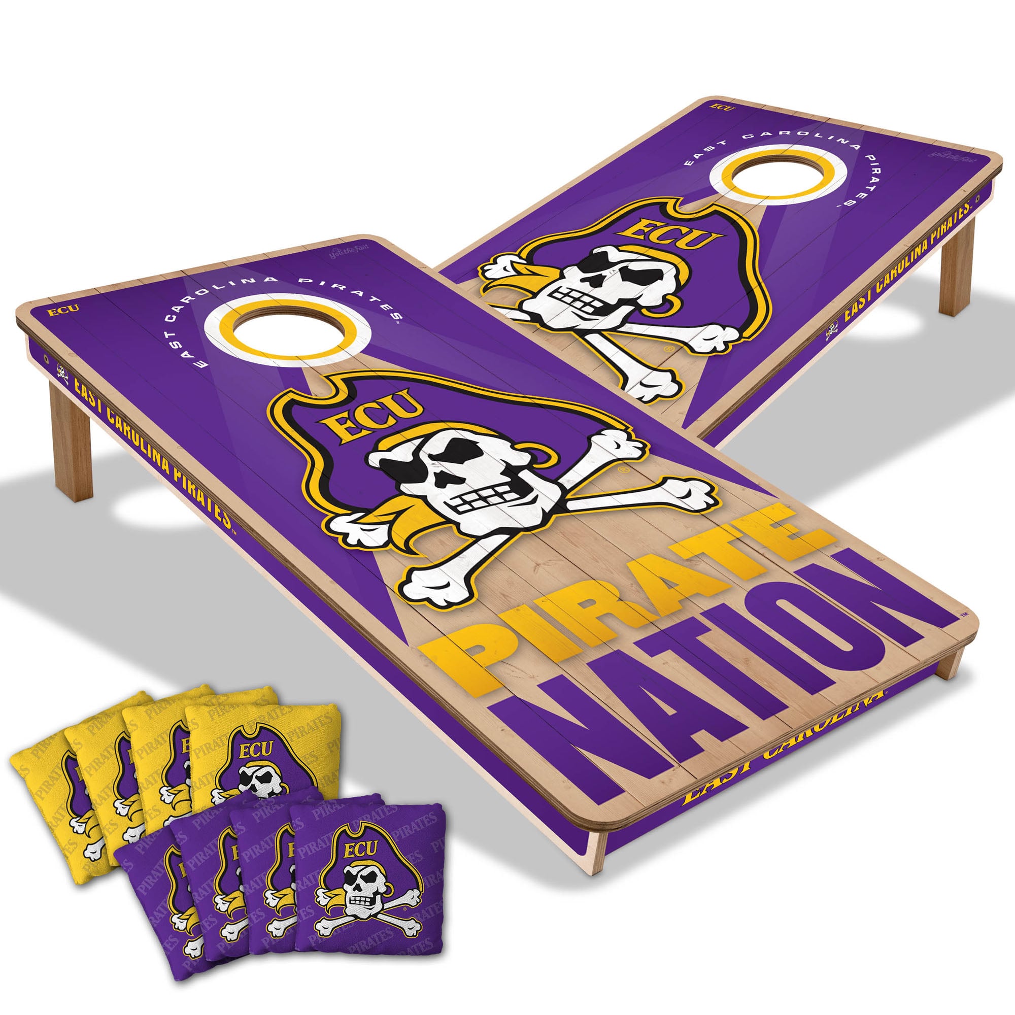 IDNA ECU Pirates 2' x 4' Slogan Series Cornhole Game with Bags