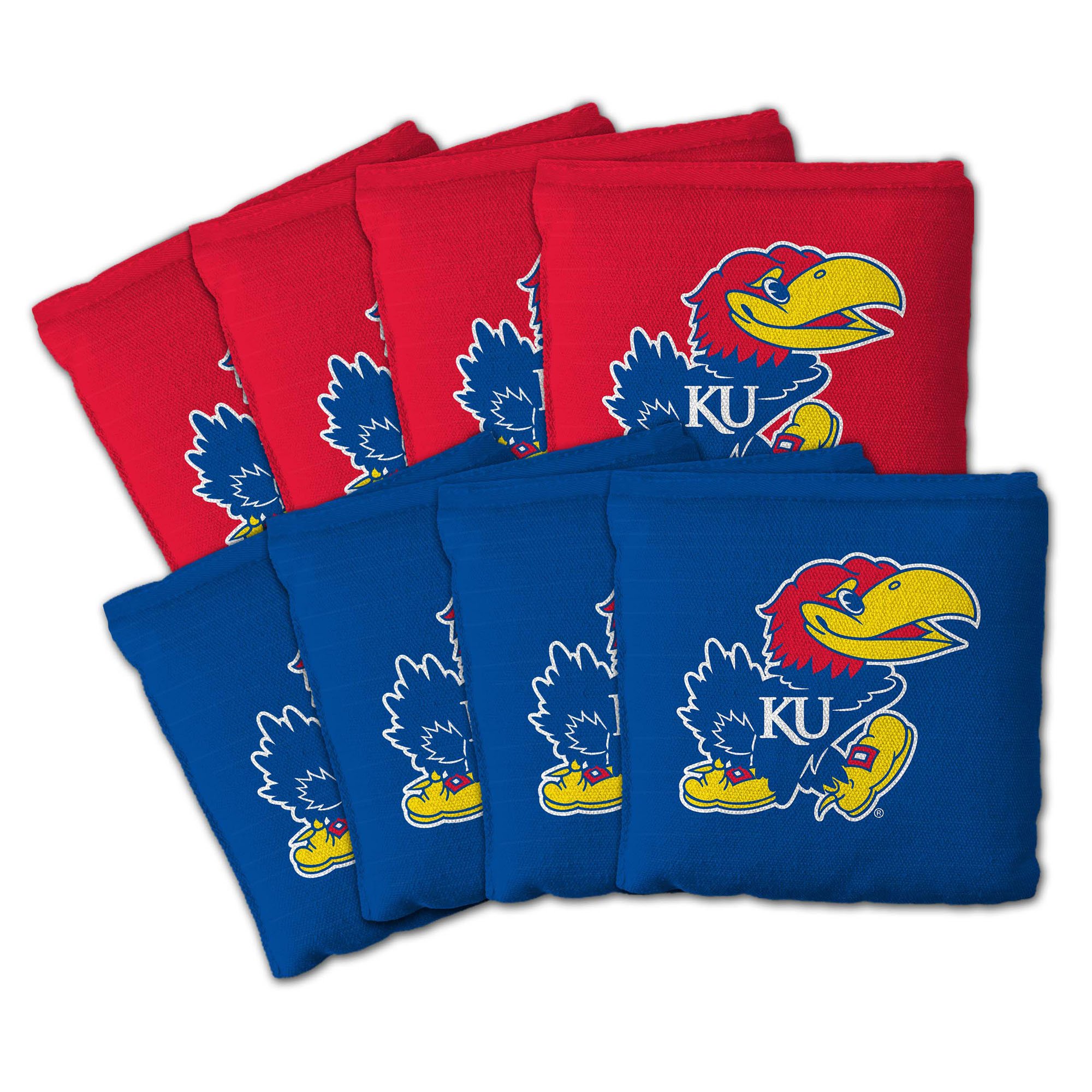 IDNA Kansas Jayhawks Eight-Piece Cornhole Bag Set