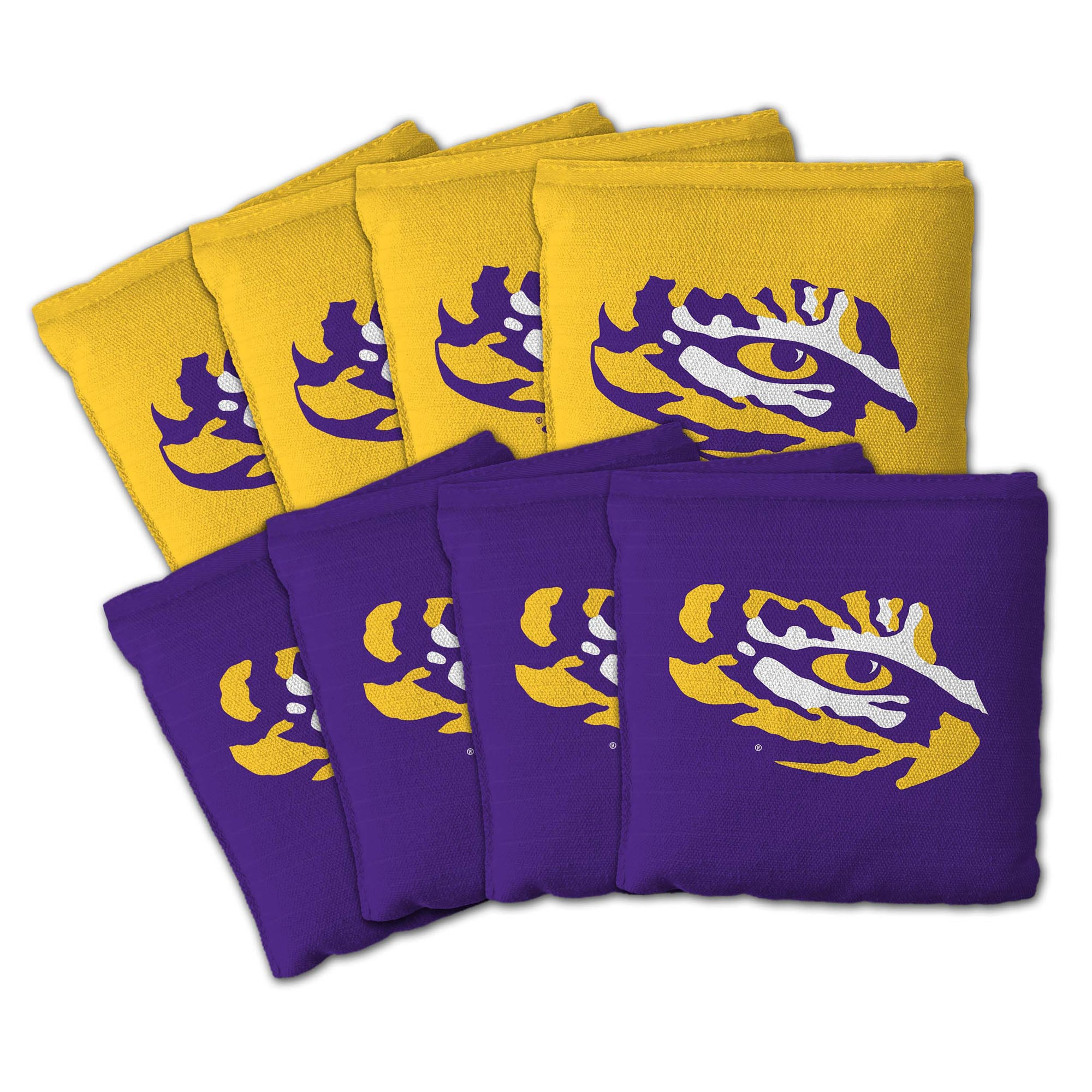 IDNA LSU Tigers Eight-Piece Cornhole Bag Set