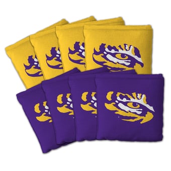 IDNA LSU Tigers Eight-Piece Cornhole Bag Set