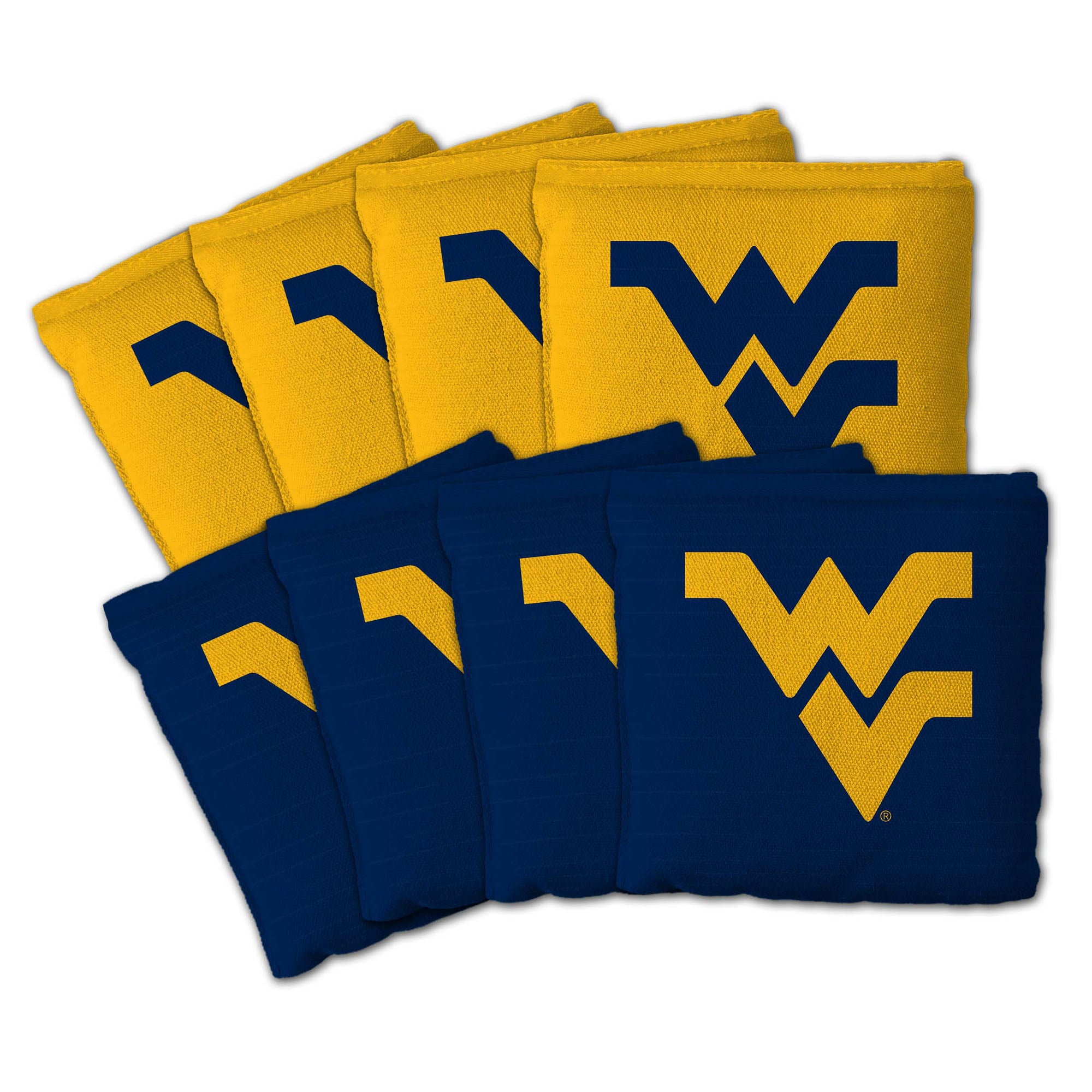 IDNA West Virginia Mountaineers Eight-Piece Cornhole Bag Set