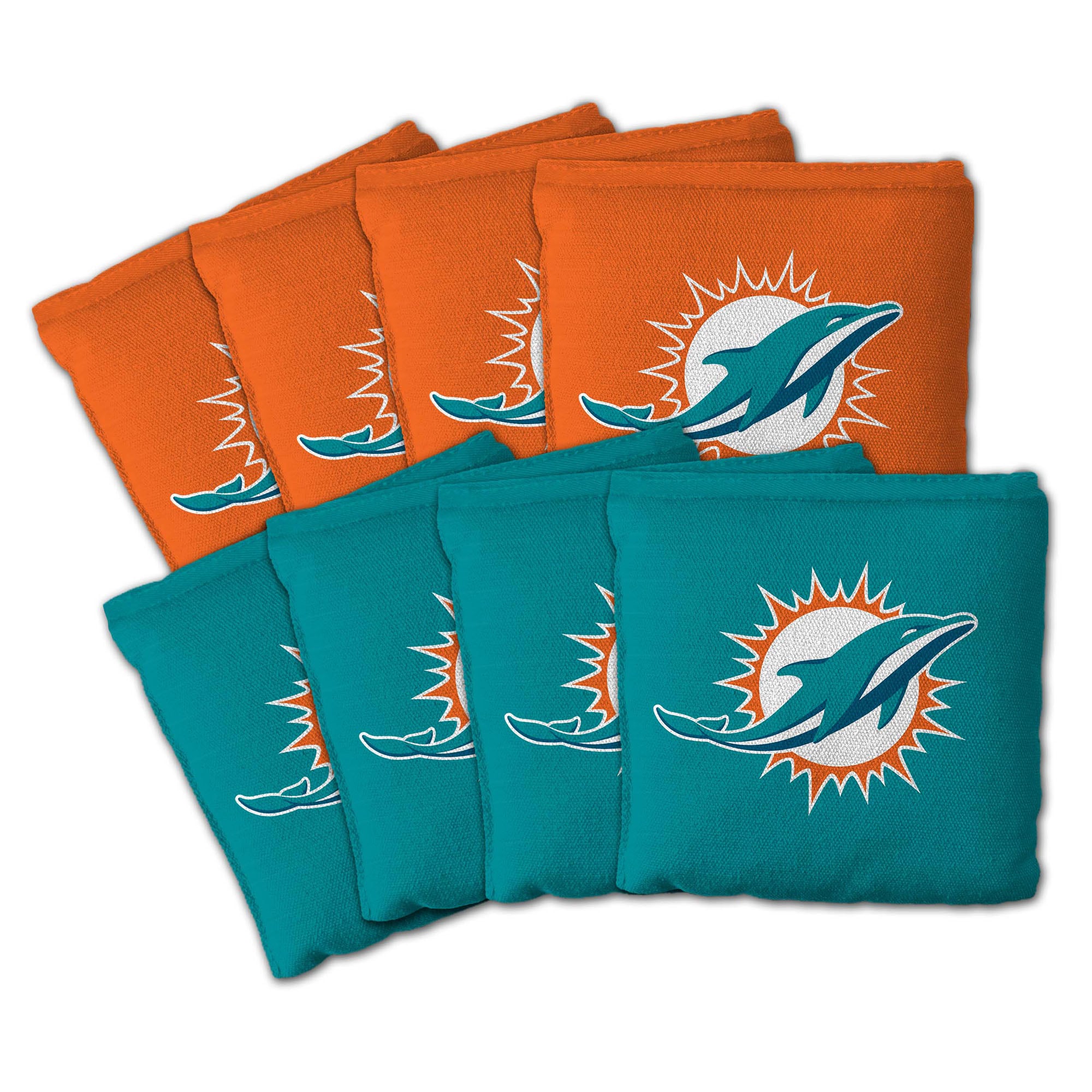 IDNA Miami Dolphins Eight-Piece Cornhole Bag Set