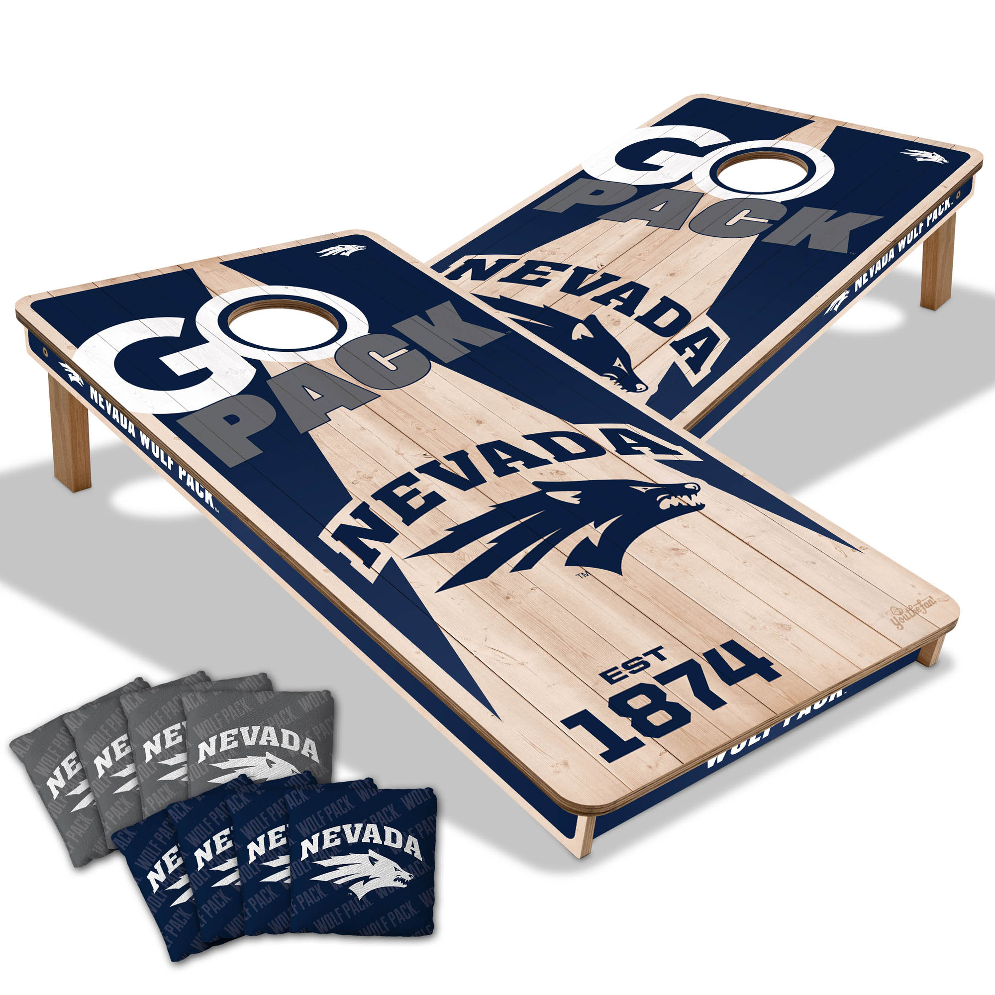 IDNA Nevada Wolf Pack 2' x 4' Cornhole Game with Bags