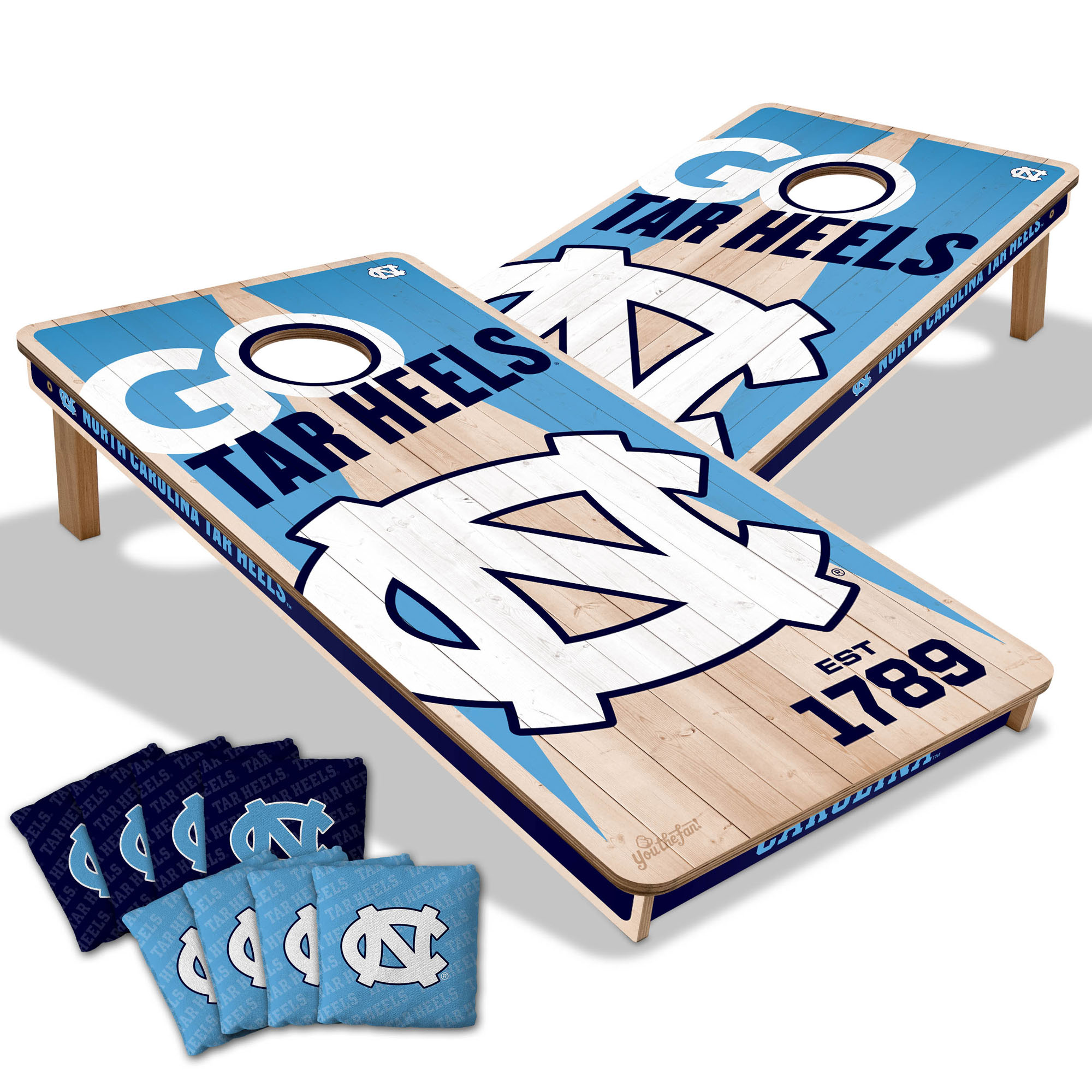 Fanpoint North Carolina Tar Heels 2' x 4' Cornhole Game with Bags