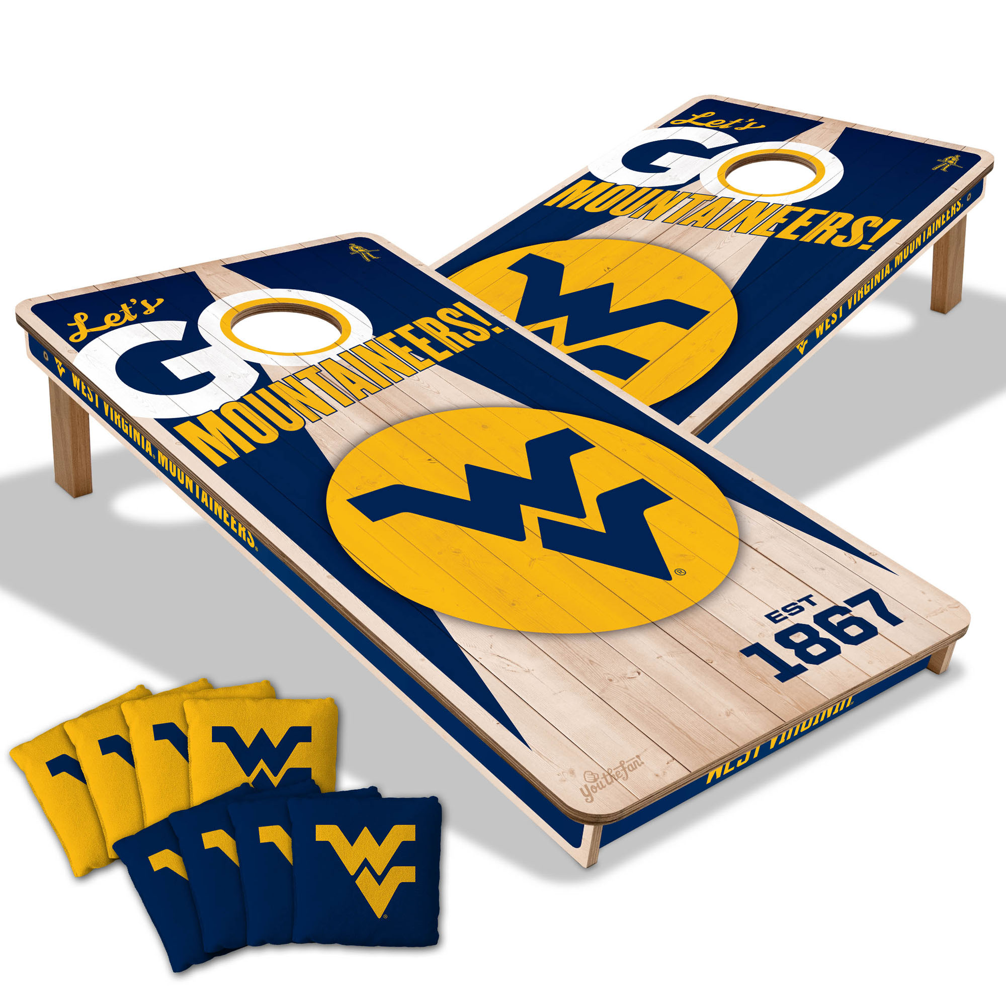 IDNA West Virginia Mountaineers 2' x 4' Cornhole Game with Bags