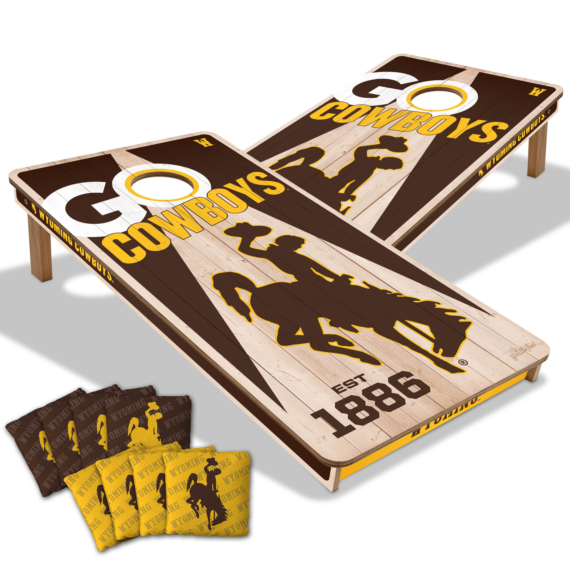 Fanpoint Wyoming Cowboys 2' x 4' Cornhole Game with Bags