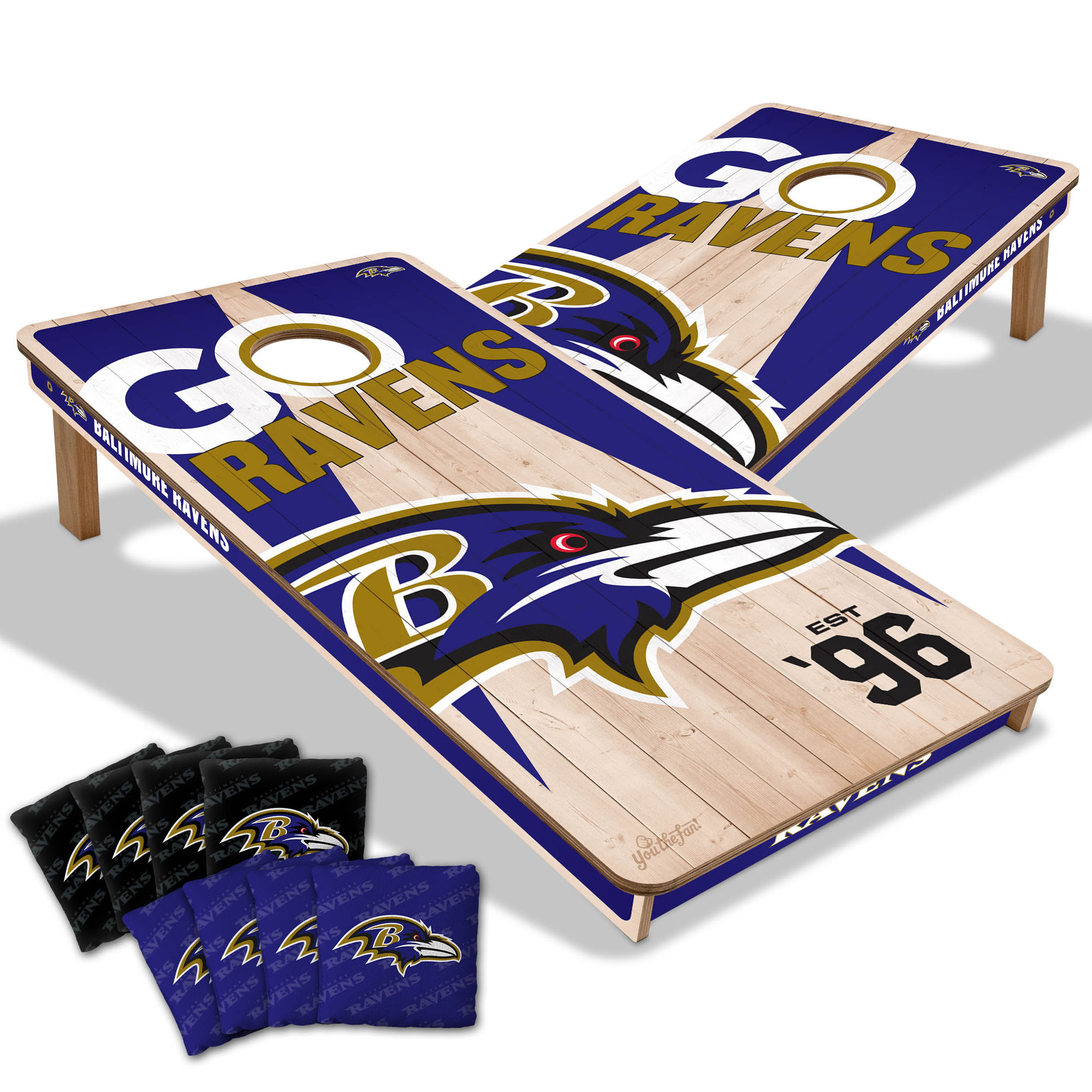 IDNA Baltimore Ravens 2' x 4' Cornhole Game with Bags