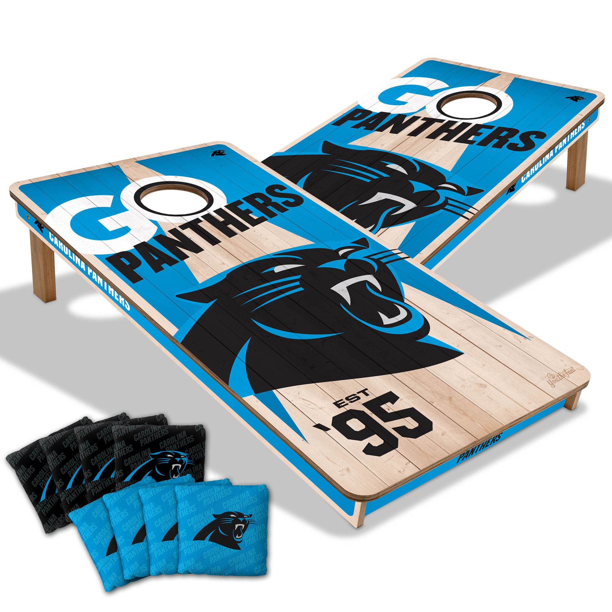 IDNA Carolina Panthers 2' x 4' Cornhole Game with Bags