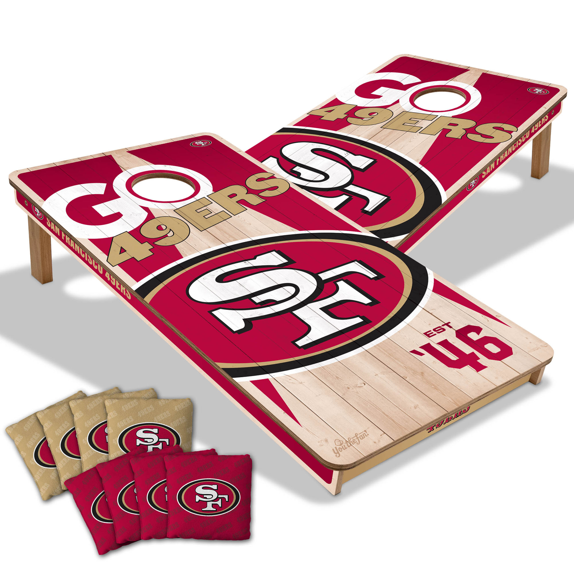 Fanpoint San Francisco 49ers 2' x 4' Cornhole Game with Bags