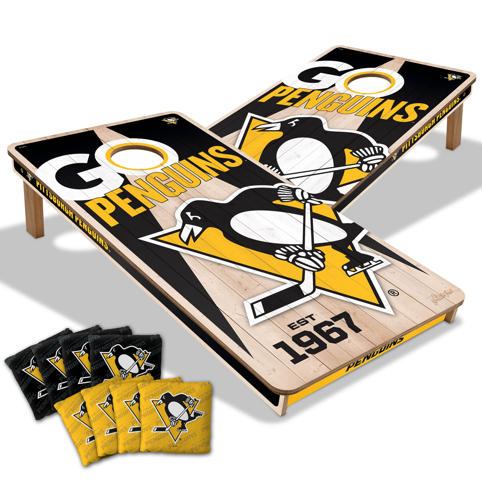 IDNA Pittsburgh Penguins 2' x 4' Cornhole Game with Bags