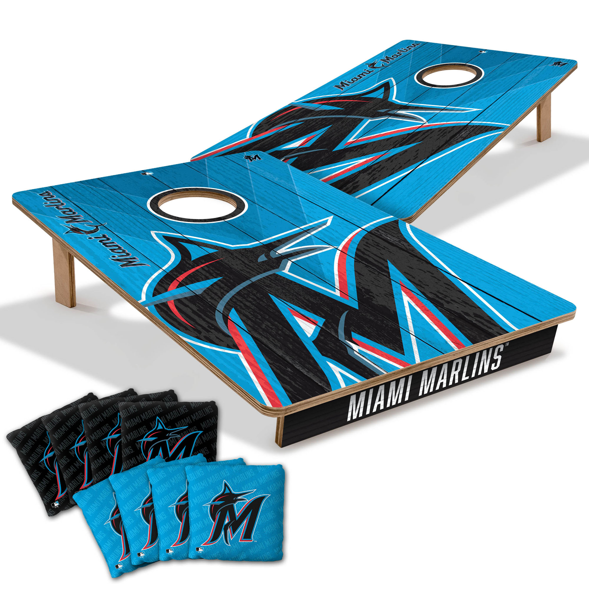 Fanpoint Miami Marlins 2' x 3' Cornhole Game with Bags