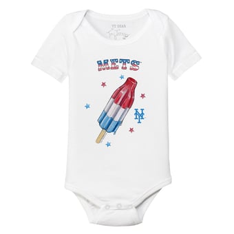 Infant Tiny Turnip White New York Mets Rocket Pop Bodysuit