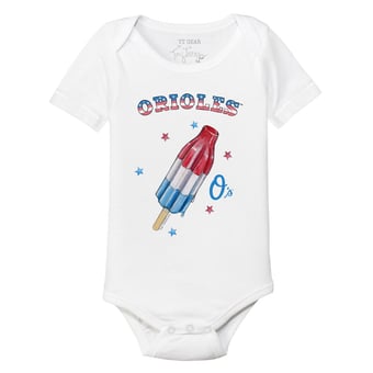 Infant Tiny Turnip White Baltimore Orioles Rocket Pop Bodysuit