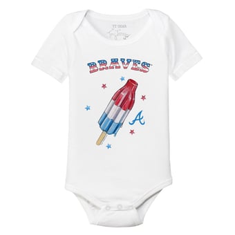 Infant Tiny Turnip White Atlanta Braves Rocket Pop Bodysuit