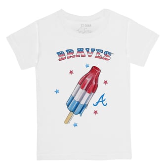 Toddler Tiny Turnip White Atlanta Braves Rocket Pop T-Shirt