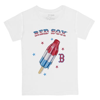 Toddler Tiny Turnip White Boston Red Sox Rocket Pop T-Shirt