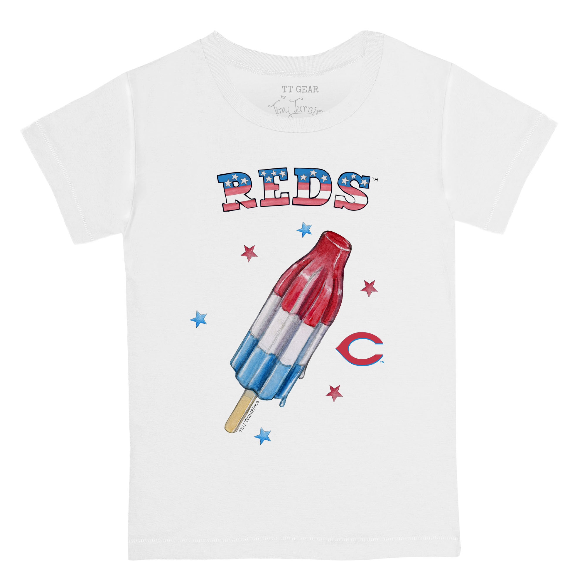Toddler Tiny Turnip White Cincinnati Reds Rocket Pop T-Shirt Toddler Tiny Turnip White Cincinnati Reds Rocket Pop T-Shirt