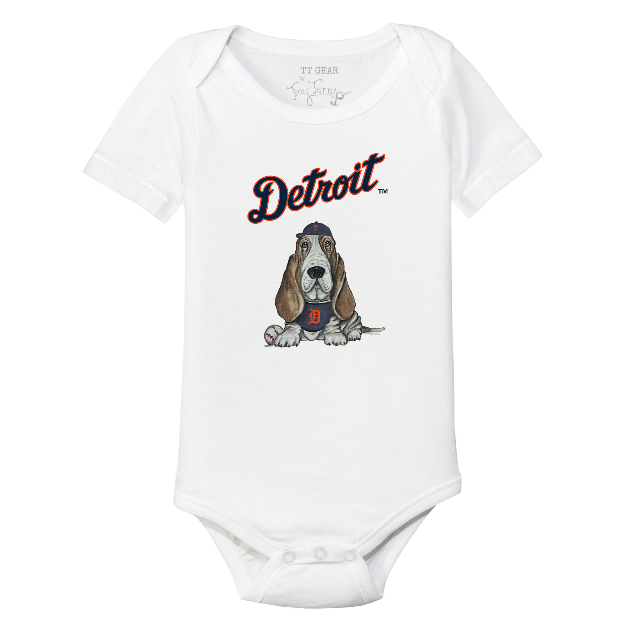 Infant Tiny Turnip White Detroit Tigers Puddy Bodysuit