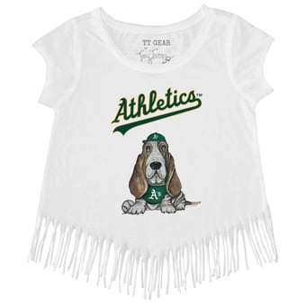 Girls Toddler Tiny Turnip White Athletics Puddy Fringe T-Shirt