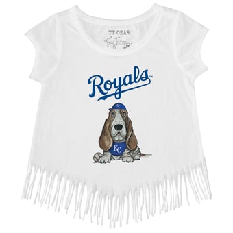 Girls Toddler Tiny Turnip White Kansas City Royals Puddy Fringe T-Shirt