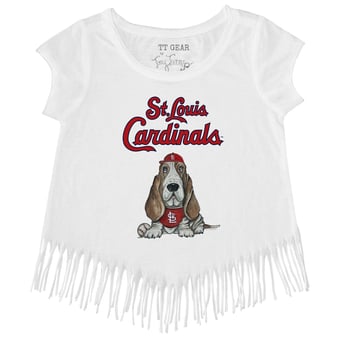 Girls Youth Tiny Turnip White St. Louis Cardinals Puddy Fringe T-Shirt