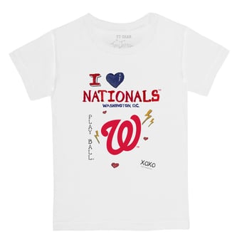 Toddler Tiny Turnip White Washington Nationals I Heart T-Shirt