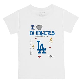 Toddler Tiny Turnip White Los Angeles Dodgers I Heart T-Shirt