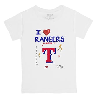 Toddler Tiny Turnip White Texas Rangers I Heart T-Shirt