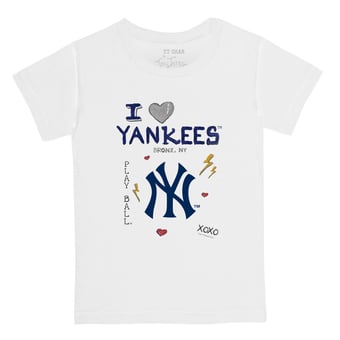 Toddler Tiny Turnip White New York Yankees I Heart T-Shirt