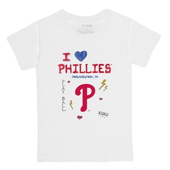 Toddler Tiny Turnip White Philadelphia Phillies I Heart T-Shirt