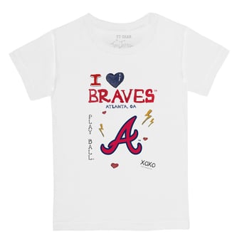 Toddler Tiny Turnip White Atlanta Braves I Heart T-Shirt