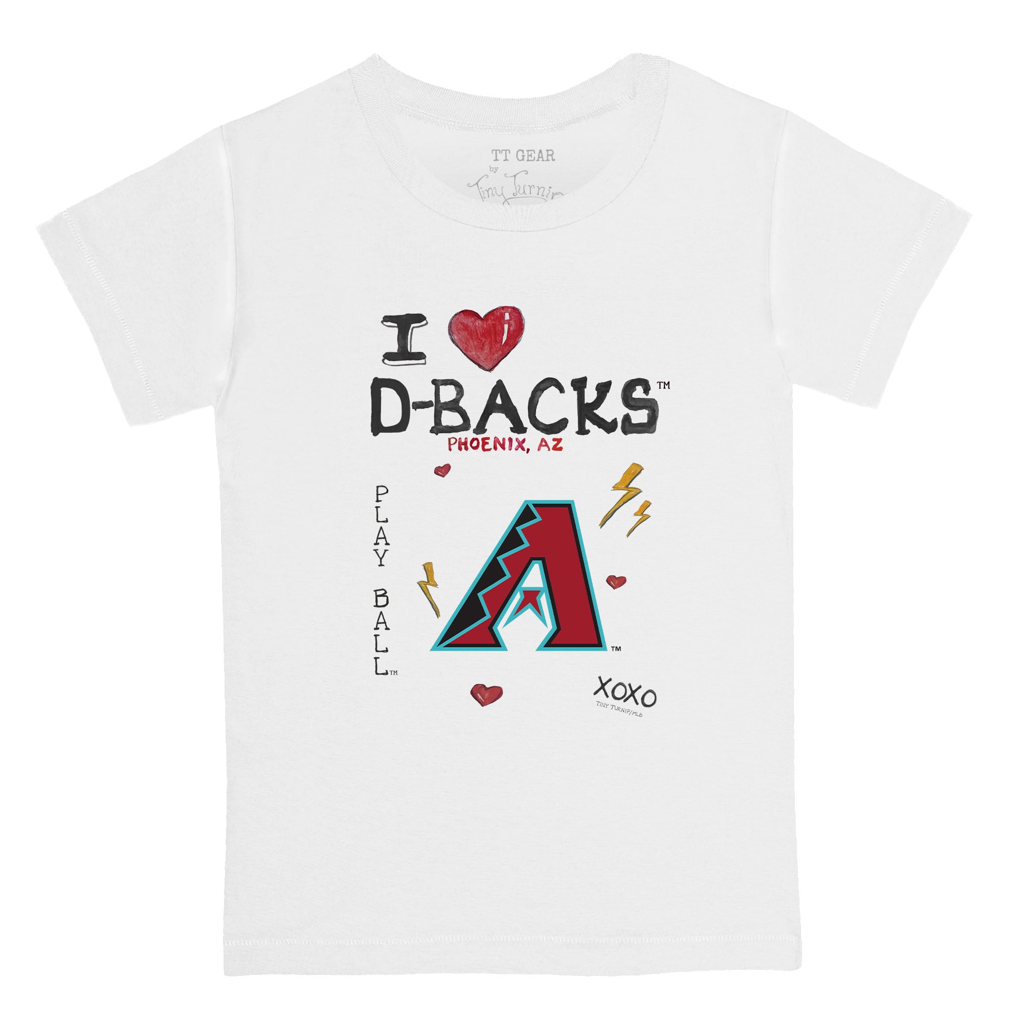 Youth Tiny Turnip White Arizona Diamondbacks I Heart T-Shirt