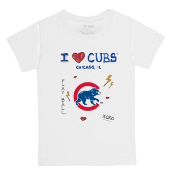 Youth Tiny Turnip White Chicago Cubs I Heart T-Shirt