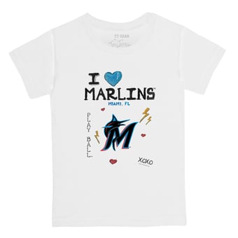 Youth Tiny Turnip White Miami Marlins I Heart T-Shirt