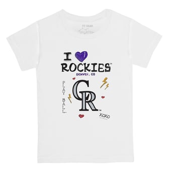 Youth Tiny Turnip White Colorado Rockies I Heart T-Shirt