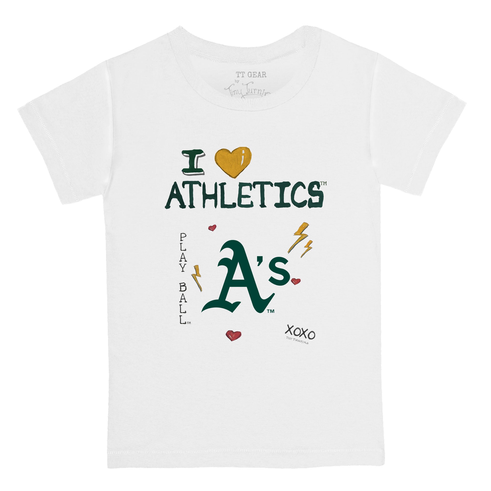 Youth Tiny Turnip White Athletics I Heart T-Shirt