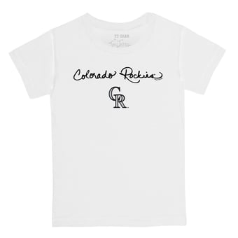 Toddler Tiny Turnip White Colorado Rockies Script Logo T-Shirt