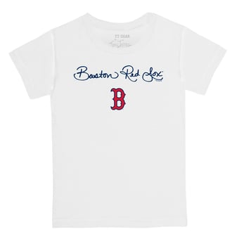 Toddler Tiny Turnip White Boston Red Sox Script Logo T-Shirt