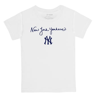 Toddler Tiny Turnip White New York Yankees Script Logo T-Shirt
