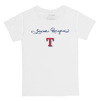 Toddler Tiny Turnip White Texas Rangers Script Logo T-Shirt