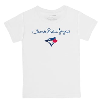Toddler Tiny Turnip White Toronto Blue Jays Script Logo T-Shirt