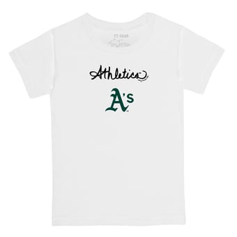Youth Tiny Turnip White Athletics Script Logo T-Shirt
