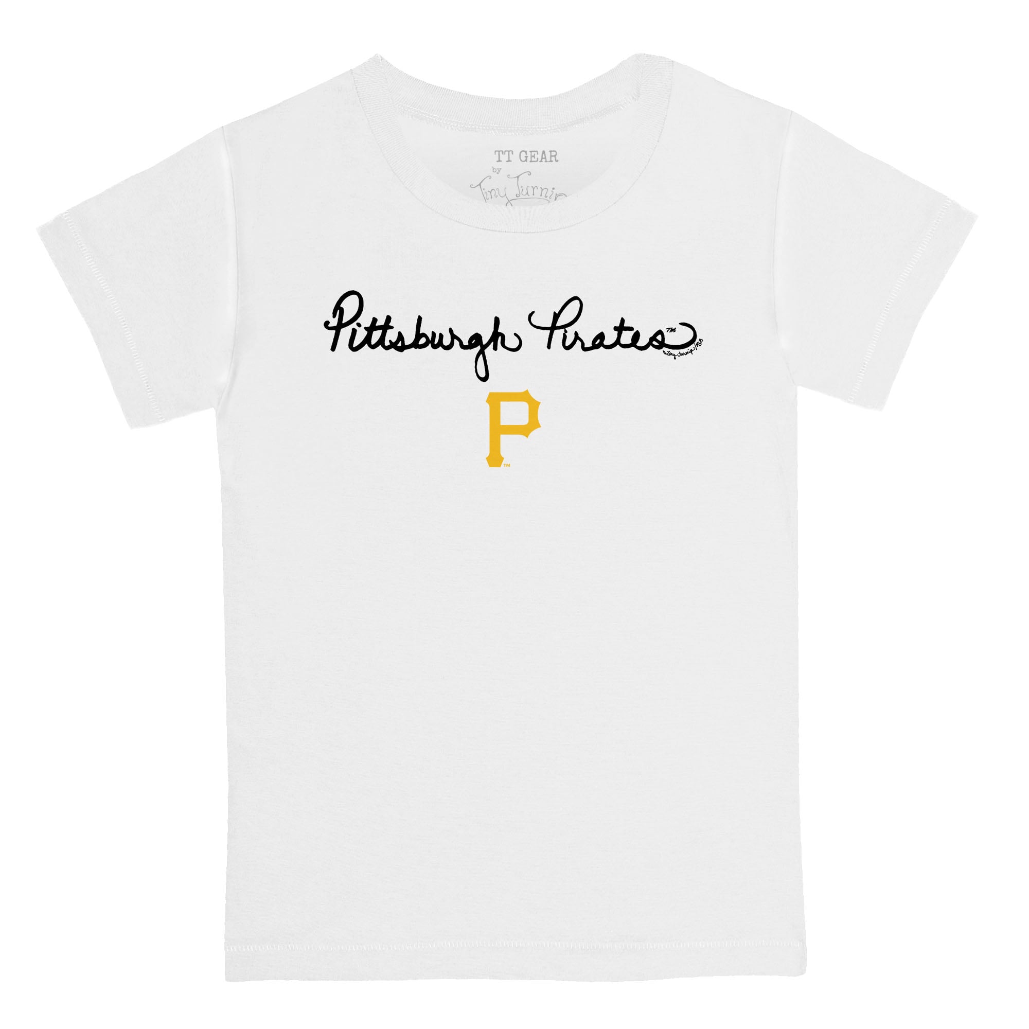 Youth Tiny Turnip White Pittsburgh Pirates Script Logo T-Shirt