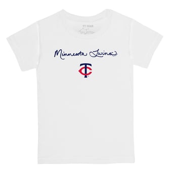 Youth Tiny Turnip White Minnesota Twins Script Logo T-Shirt